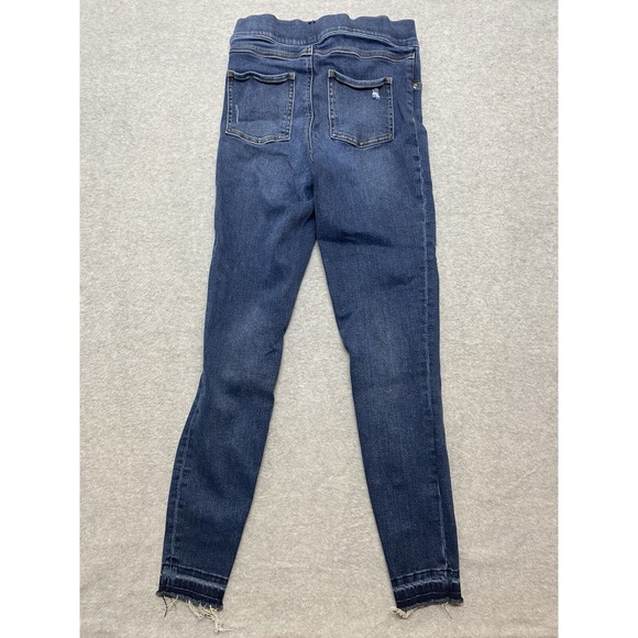 Spanx Women's XS Raw Hem Distressed Skinny Jeggings Control Tummy Medium Wash - Picture 15 of 15